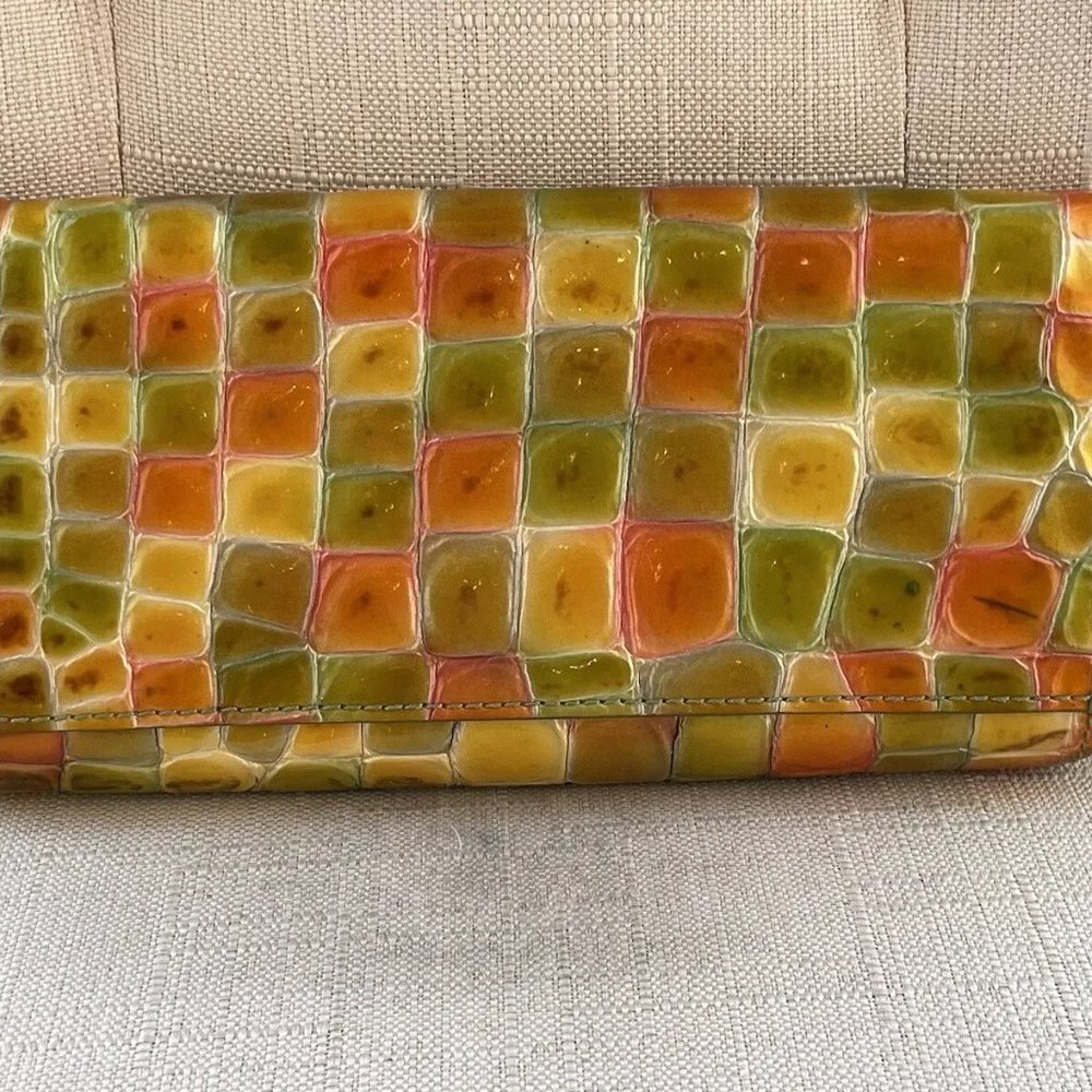Cocco Fiore Women Clutch Wallet Multi Color Patent Leather Card Holder Purse - Picture 2 of 12